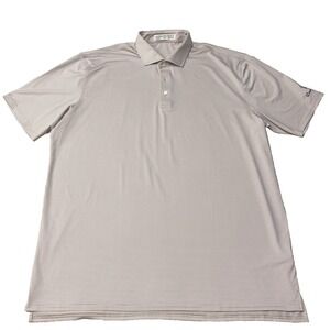 Holderness Bourne The Perkins Polo Tailored Fit‎ White Striped Golf Mens 2XL XXL